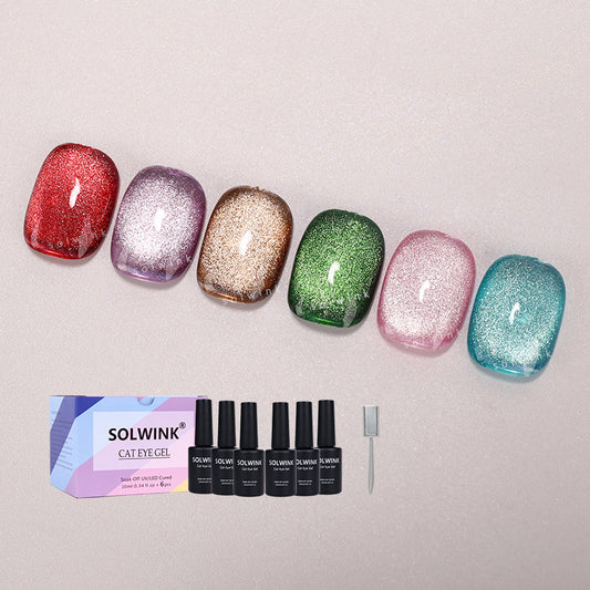 SOLWINK Color Symphony Cat Eye Gel Nail Polish Set Multi-functional Magnetic Nail Polish Kits for Natural Nails Toes Nail Tips